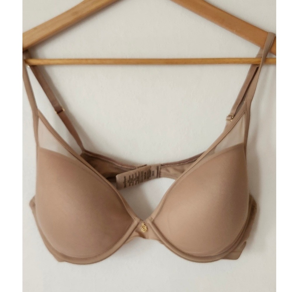 ThirdLove 24/7 Classic Uplift Plunge Bra Taupe Beige 34 C 1/2